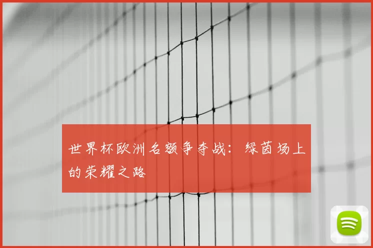 世界杯欧洲名额争夺战:绿茵场上的荣耀之路